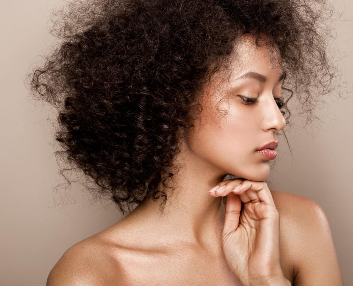 Fashion studio portrait of beautiful african american woman